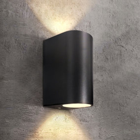 Extrastar Outdoor Up and  Down Wall light steel  IP44 (GU10 6W included)