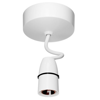 ExtraStar Pendant Lamp Holder Bayonet Cap (B22)  with 6" Cable, White
