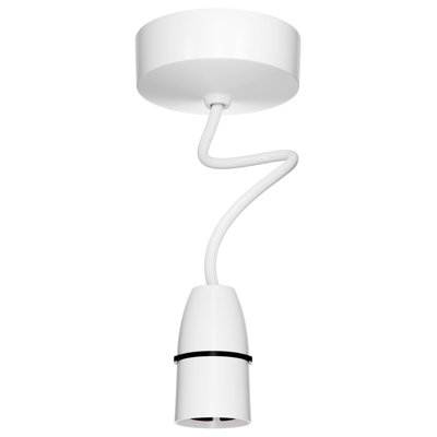 ExtraStar Pendant Lamp Holder Bayonet Cap (B22) with 9" Cable, White