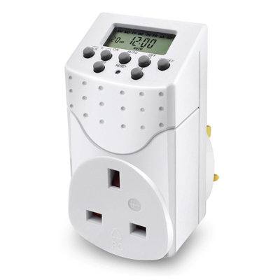 Extrastar Programmable Digital Timer, White | DIY at B&Q