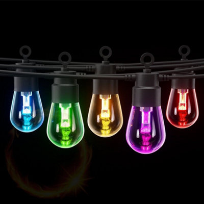 ExtraStar Solar Smart RGBIC String Lights with 15 Bulbs, 6m, Remote Control Included