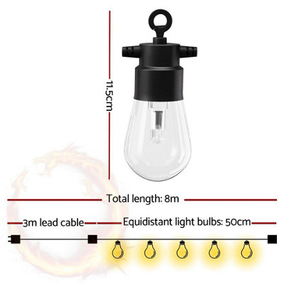 ExtraStar Solar Smart RGBIC String Lights with 15 Bulbs, 6m, Remote Control Included