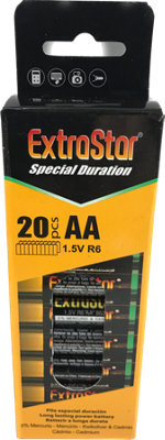 ExtraStar Special Duration 1.5V R6 860mAh AA Batteries, 20 Pack