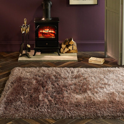 Extravagance Mink Shaggy Cushion by Origins-43cm X 43cm