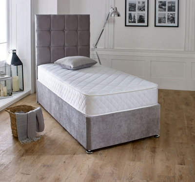 Extreme Comfort Cooltouch Ortho-Tegel Hybride Memory Foam & Pinna-Coil Bonnell Binnenveer Memory Foam Matras Pluche Feel, Wit, 18 cm Diep, Enkele Matras 90cm bij 190cm