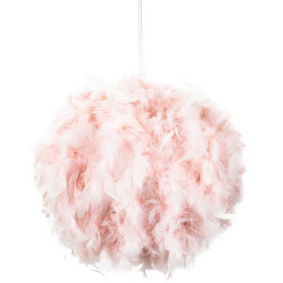 Eye-Catching and Designer Small Pink Feather Decorated Pendant Lighting Shade