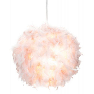 Eye-Catching and Designer Small Pink Feather Decorated Pendant Lighting Shade