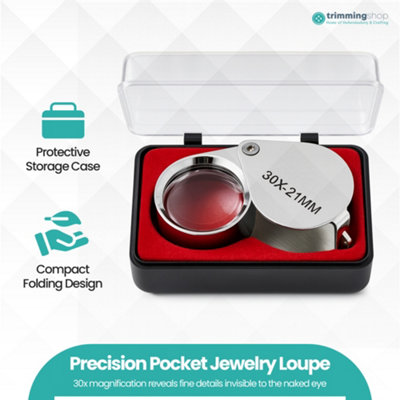 Eye Loupe, 30x Magnifying Glass, Handheld Magnifier Jewelry Loupe