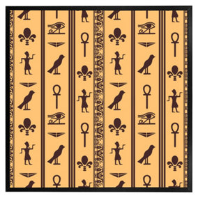 Eye of horus, pharaoh, flowers, pyramid, bird, ankh (Picutre Frame) / 20x20" / Grey