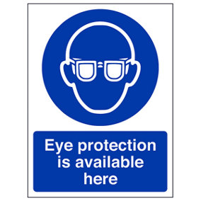 Eye Protection Available Here PPE Sign - Adhesive Vinyl 200x300mm (x3)