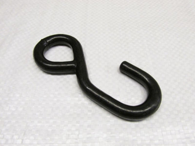 Eye S Hook Black Coated 25MM (Ratchet Lashing Fitting Tie Down 600KG)