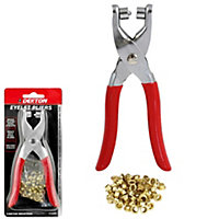 Eyelet Fabric Punch Pliers Leather Canvas Hole Puncher Tool 50 Brass Eyelets
