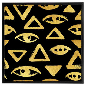 Eyes & pyramids (Picutre Frame) / 20x20" / Black