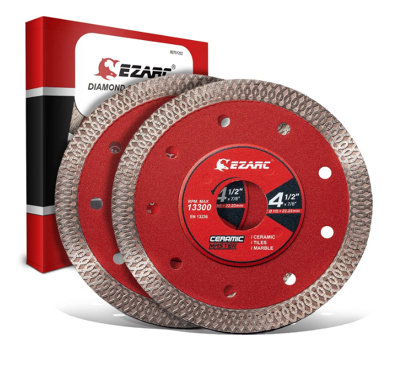 EZARC 115mm 22.2 bore thin tile cutting diamond disc mesh segment fast cut 2 pack