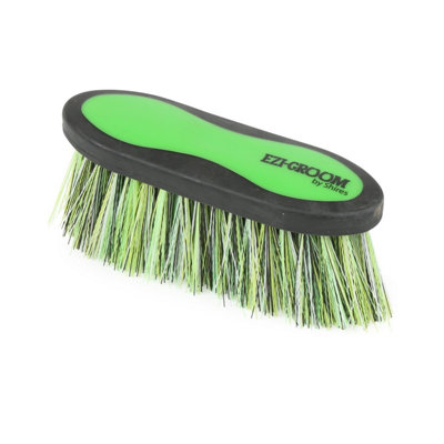 Shires 1399 Ezi-Groom 2-Tone Spazzola Per Corpo – Lime Green, Setole In Pelo Di Capra, Per Cavalli - 3
