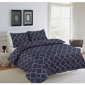 Ezra Grey Geometric shape Duvet Cover Printed Bedding Set