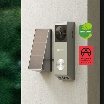 EZVIZ EP3x Pro 2K Battery-Powered Video Doorbell with Solar Panel