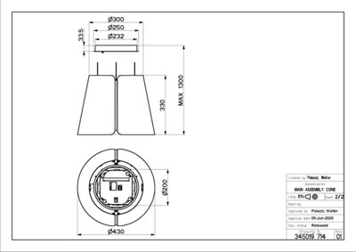 Faber Beat 45cm Island Hood Matt Black