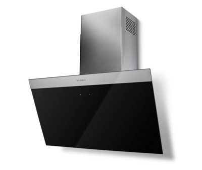 Faber Daisy B 80cm Wall Hood Black Glass