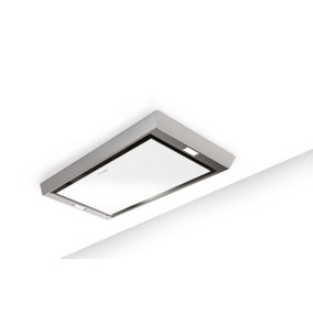 Faber Heaven Compact 90cm Ceiling Hood Stainless Steel and White Glass