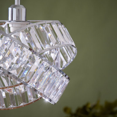 FabFinds Modern 3 Tier Interlocking Lamp Shade Acylic Crystal 31cm