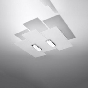 Fabiano Glass & Steel Grey 2 Light Classic Ceiling Light
