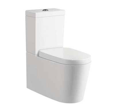 Fable White Ceramic Close Coupled Toilet with Anti Bacterial Glaze & Soft Close Seat
