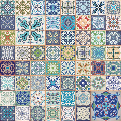 Fablon Liana Multicolour Mosaic Tile Effect Sticky Back Plastic ...
