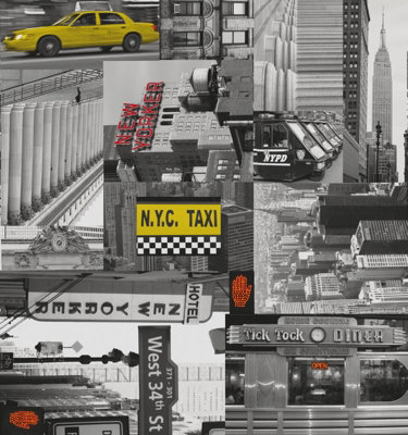 Fablon Sticky Back Self Adhesive Vinyl NY City Taxi - 45cm X2m FAB11917