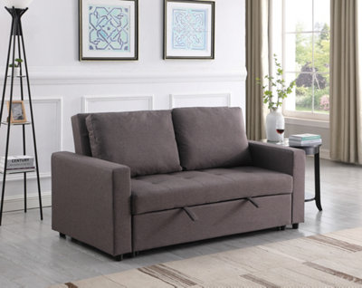 Fabric 2 Seater Double Sleep Grey, Brown & Lime Omari Modern Stylish ...
