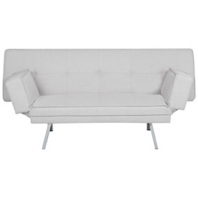 Fabric Adjustable Sofa Bed Light Grey BRISTOL