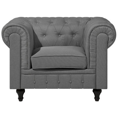 Fabric Armchair Grey CHESTERFIELD Big