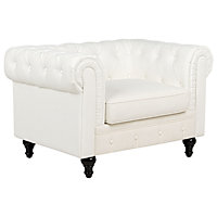 Fabric Armchair Off-White CHESTERFIELD
