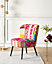 Fabric Armchair Patchwork Multicolour VOSS
