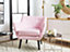 Fabric Armchair Pink with Black DRAMMEN