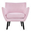 Fabric Armchair Pink with Black DRAMMEN