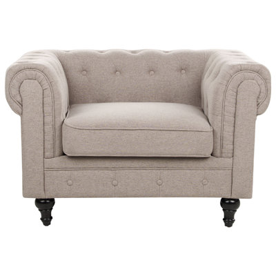 Fabric Armchair Taupe CHESTERFIELD
