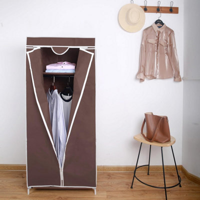 Fabric Canvas Wardrobe Organizer Clothes Rail Shelf Storage Closet ...