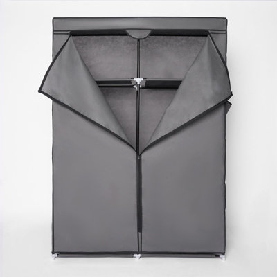 Pop Up Fabric Wardrobe 12 compartment - Black