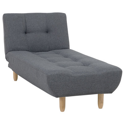 Fabric Chaise Lounge Grey ALSTEN