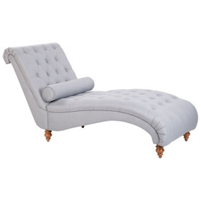 Fabric Chaise Lounge Grey MURET