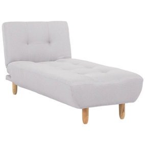Fabric Chaise Lounge Light Grey ALSTEN