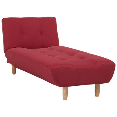 Fabric Chaise Lounge Red ALSTEN