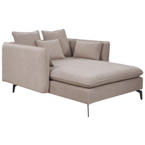 Fabric Chaise Lounge Taupe CHARMES
