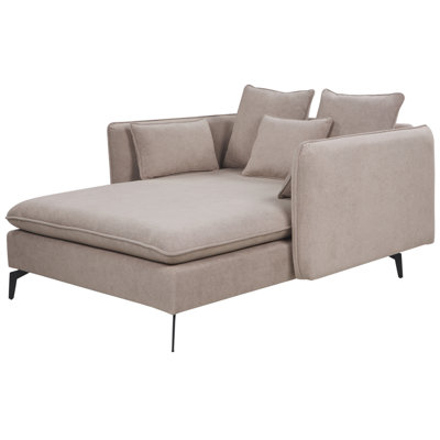 Fabric Chaise Lounge Taupe CHARMES