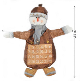 Fabric Christmas Snowman Advent Calendar Xmas Decorations