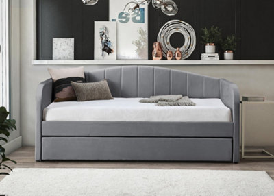 Fabric day bed grey with pull out bed
