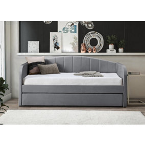 Fabric day bed grey with pull out bed