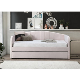 Fabric day bed pink with pull out bed