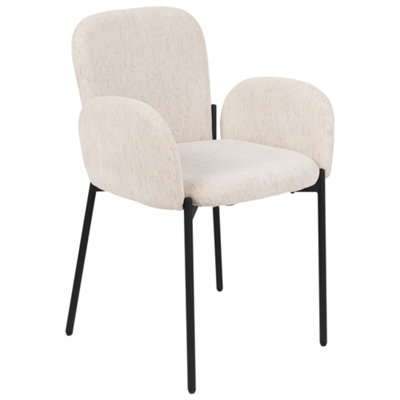 Fabric Dining Chair Set of 2 Beige ALBEE